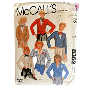McCalls Sewing Pattern 8362 Womens Jacket Sz 12 Bust 34 Six Styles Vintage 1983